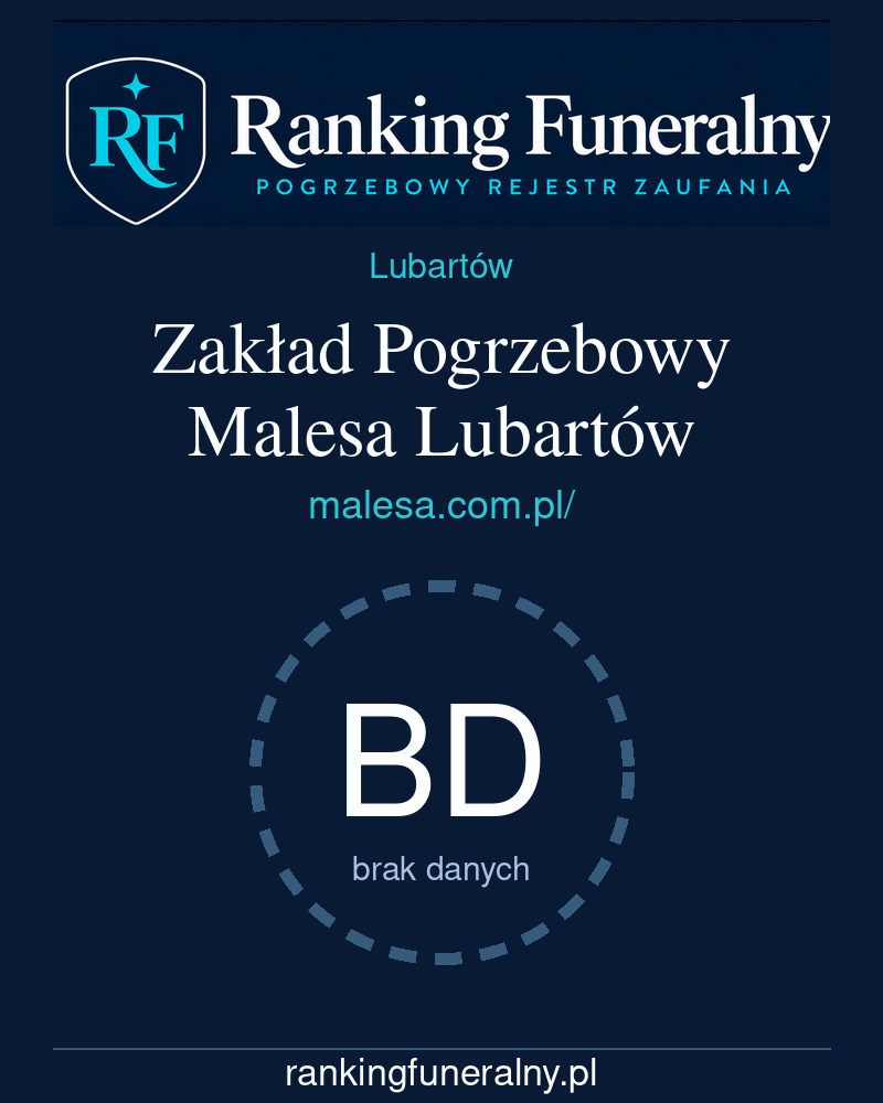 Zakład Pogrzebowy Malesa Lubartów - badge pionowy