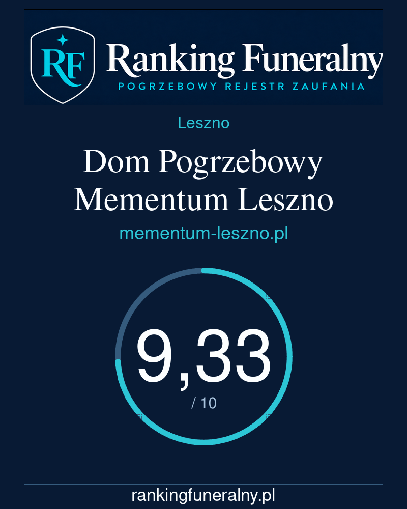 Dom Pogrzebowy Mementum Leszno - badge pionowy