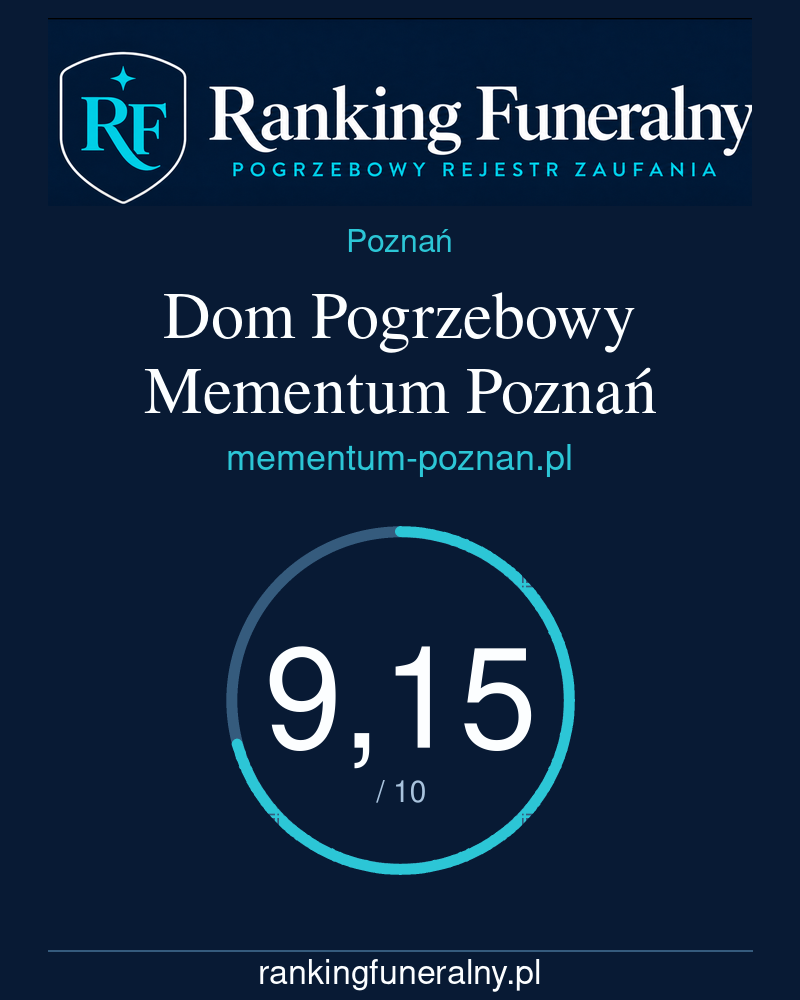 Dom Pogrzebowy Mementum Poznań - badge pionowy