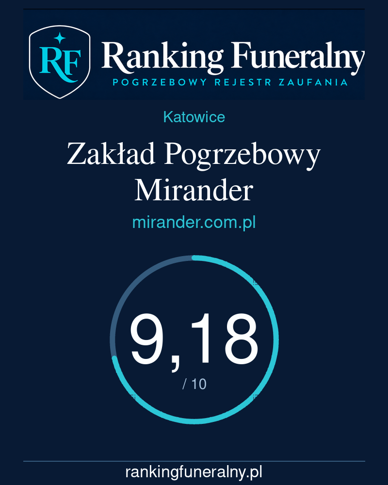 Zakład Pogrzebowy Mirander - badge pionowy