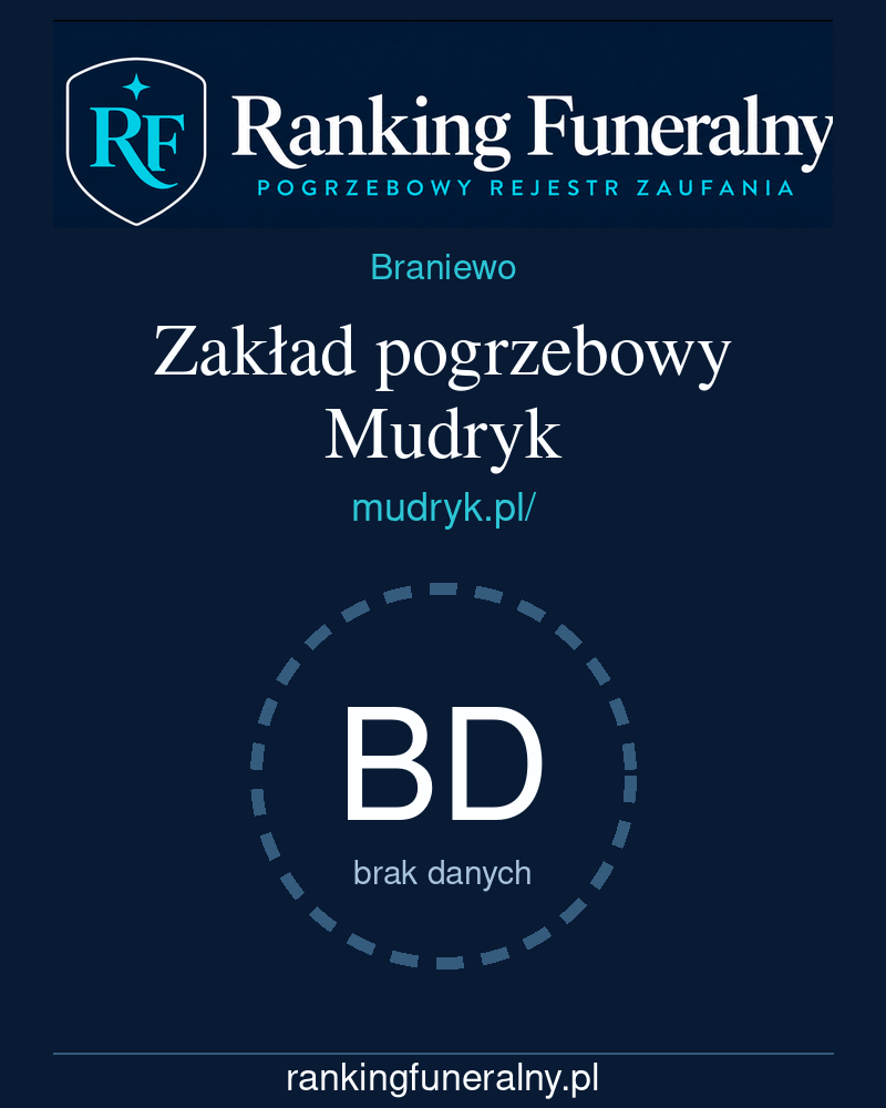 Zakład pogrzebowy Mudryk - badge pionowy
