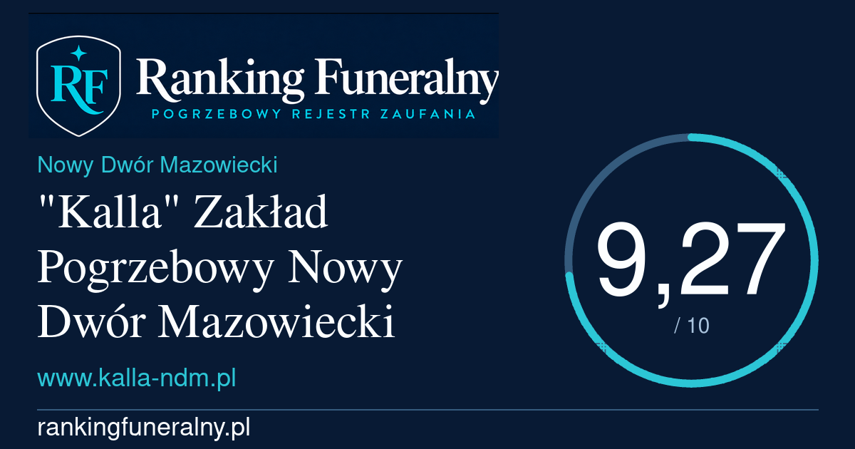 "Kalla" Zakład Pogrzebowy Nowy Dwór Mazowiecki - badge poziomy