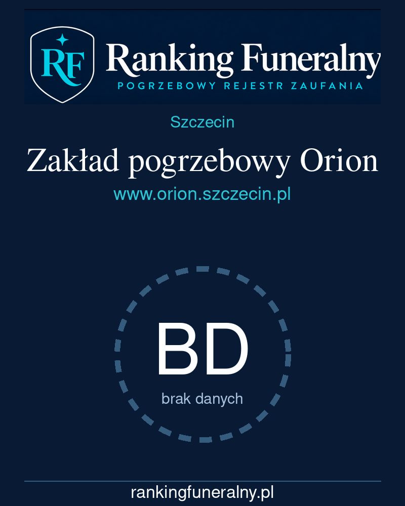 Zakład pogrzebowy Orion - badge pionowy