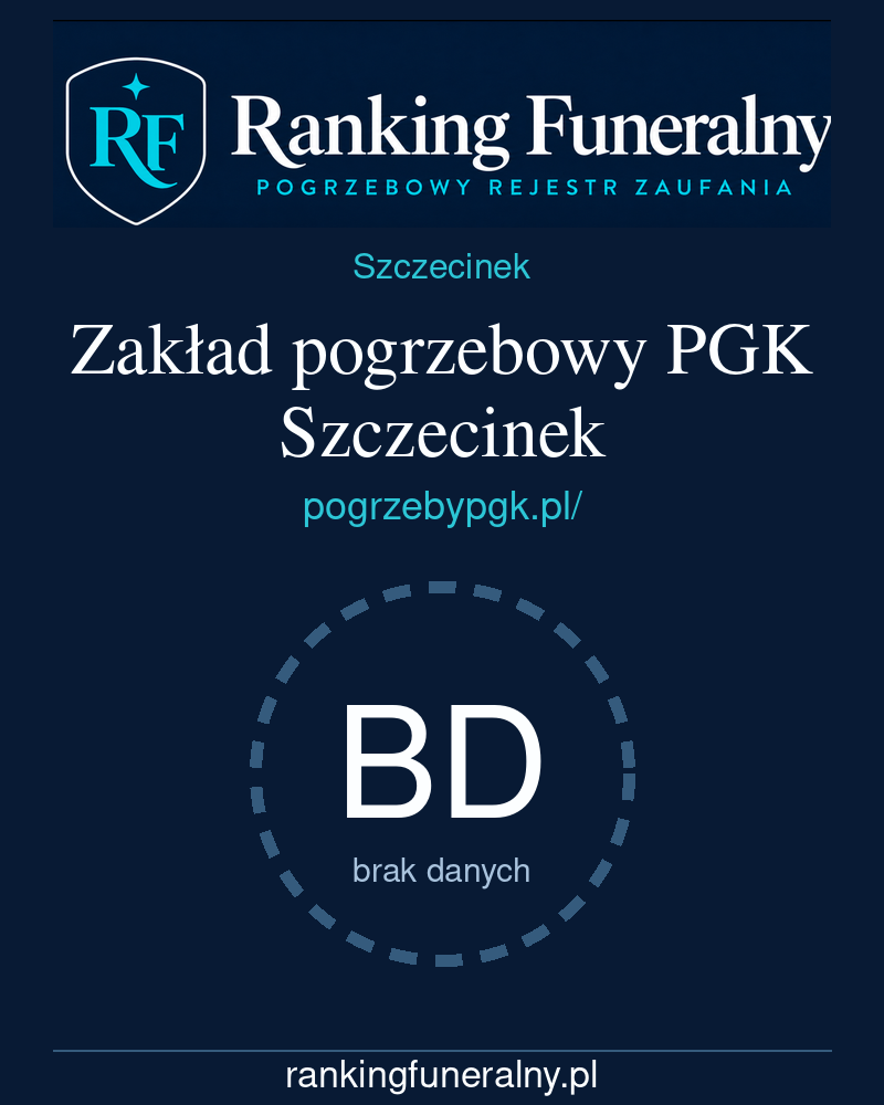 Zakład pogrzebowy PGK Szczecinek - badge pionowy