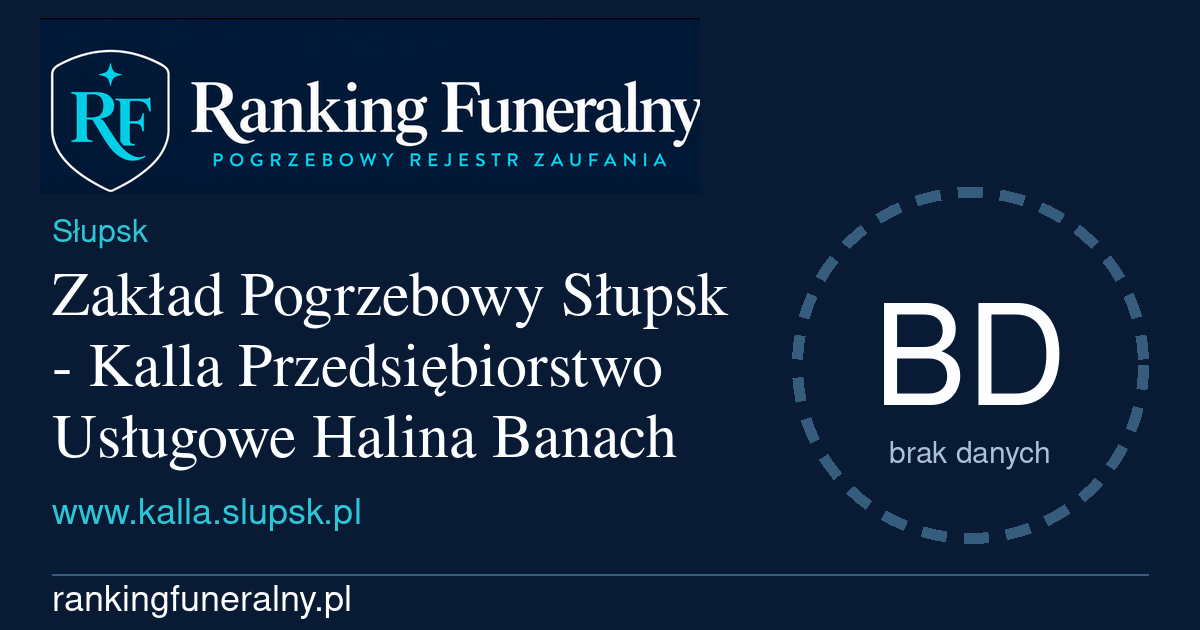 Zakład Pogrzebowy Słupsk - Kalla Przedsiębiorstwo Usługowe Halina Banach - badge poziomy