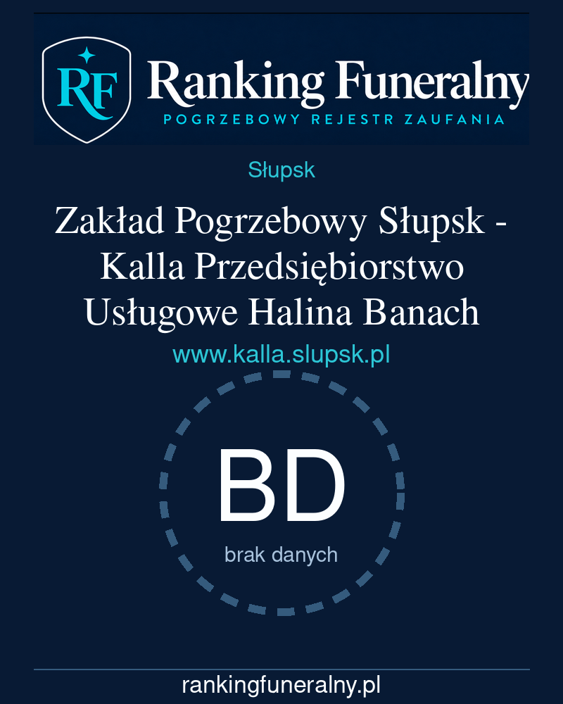 Zakład Pogrzebowy Słupsk - Kalla Przedsiębiorstwo Usługowe Halina Banach - badge pionowy