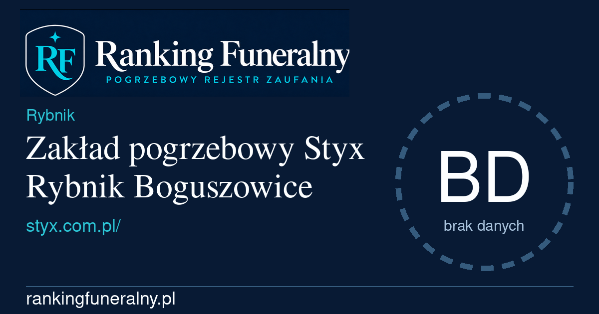 Zakład pogrzebowy Styx Rybnik Boguszowice - badge poziomy