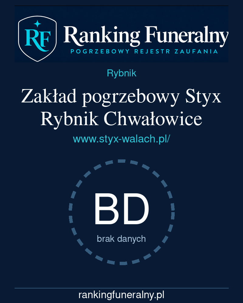 Zakład pogrzebowy Styx Rybnik Chwałowice - badge pionowy