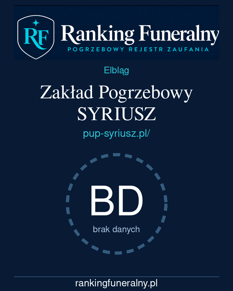 Zakład Pogrzebowy SYRIUSZ - badge pionowy
