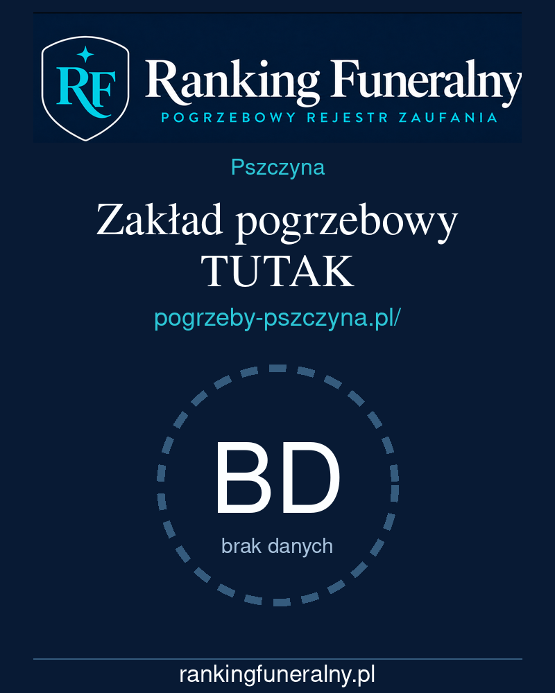 Zakład pogrzebowy TUTAK - badge pionowy