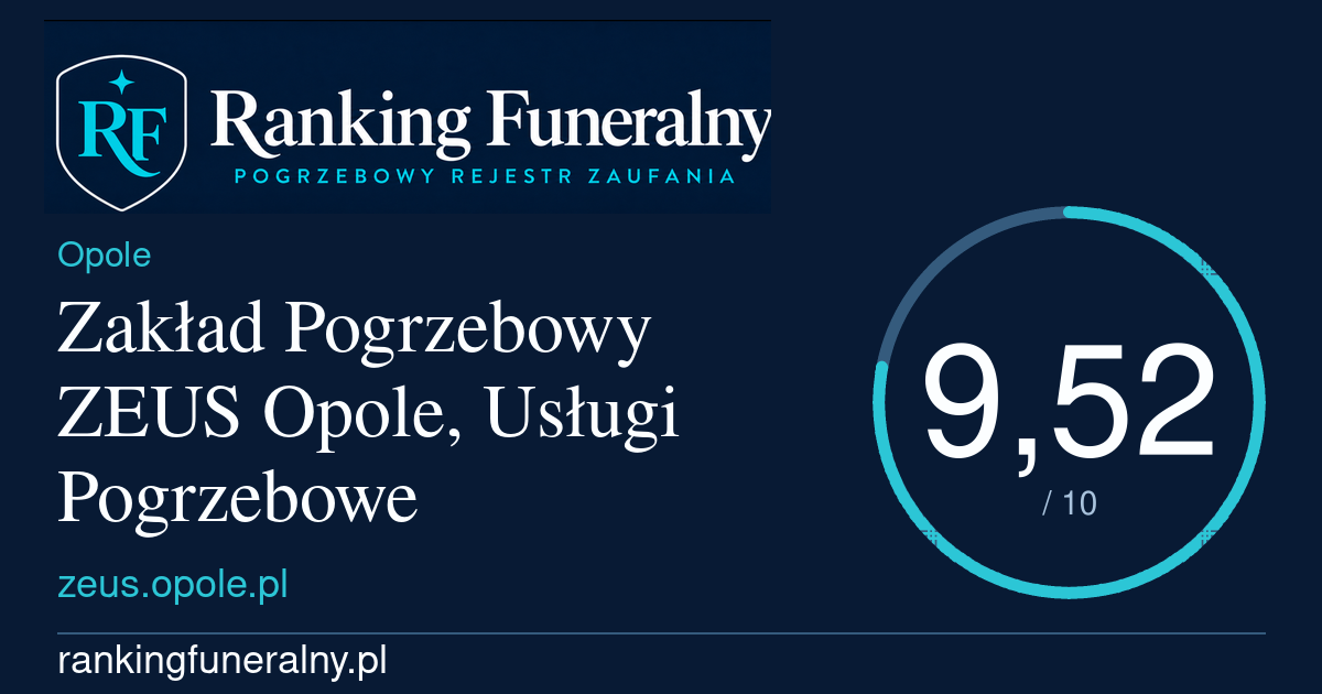Zakład Pogrzebowy ZEUS Opole, Usługi Pogrzebowe - badge poziomy
