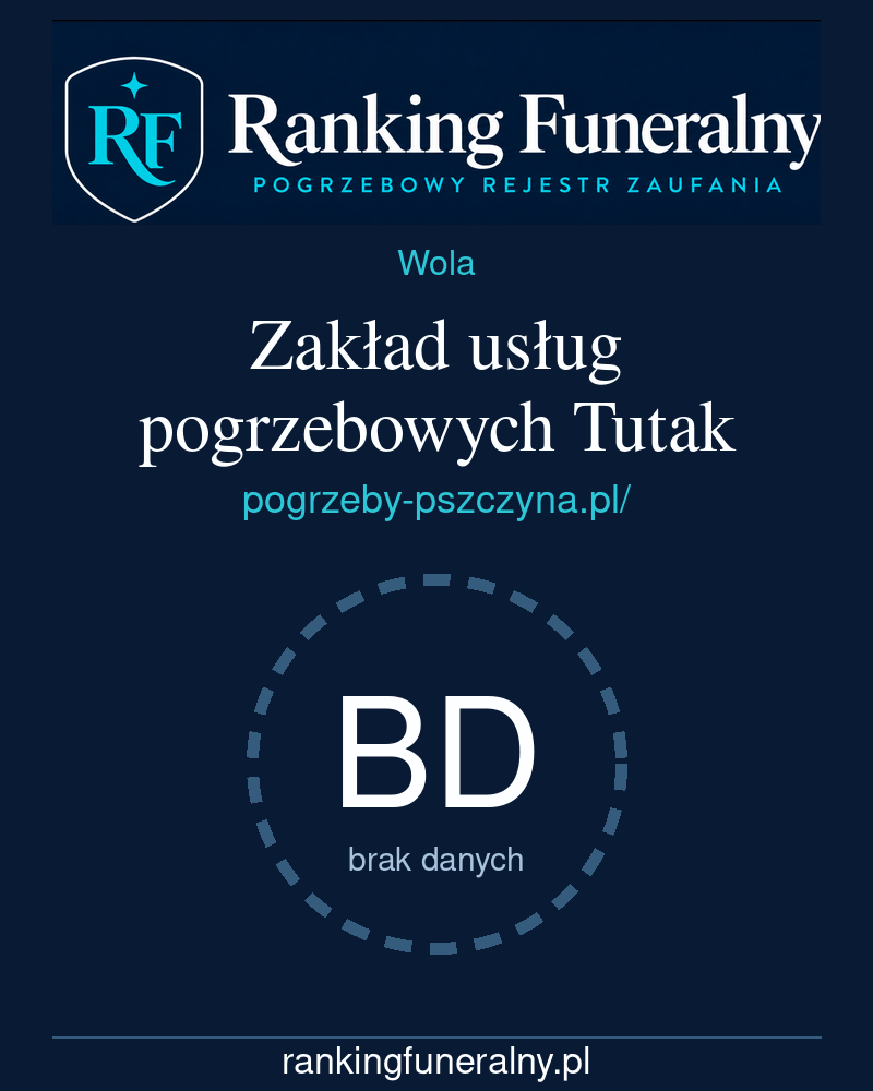 Zakład usług pogrzebowych Tutak - badge pionowy