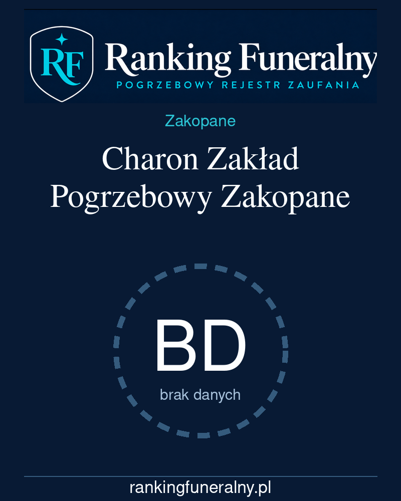 Charon Zakład Pogrzebowy Zakopane - badge pionowy