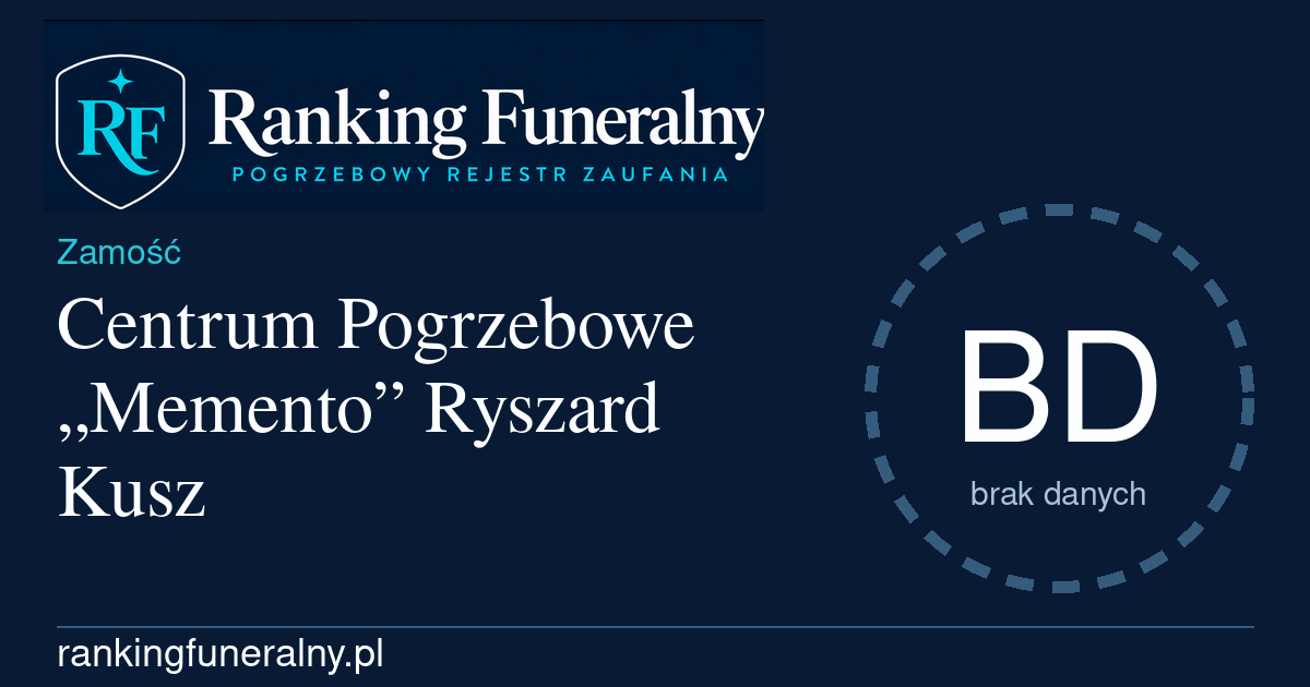 Centrum Pogrzebowe „Memento” Ryszard Kusz - badge poziomy