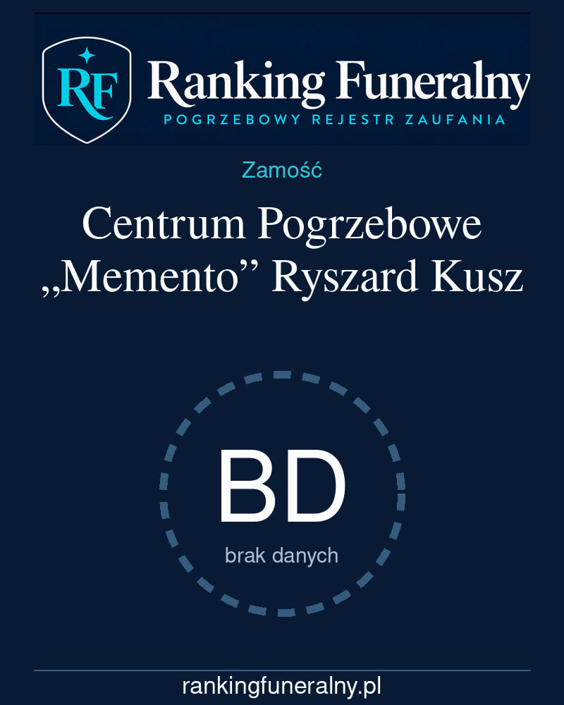 Centrum Pogrzebowe „Memento” Ryszard Kusz - badge pionowy