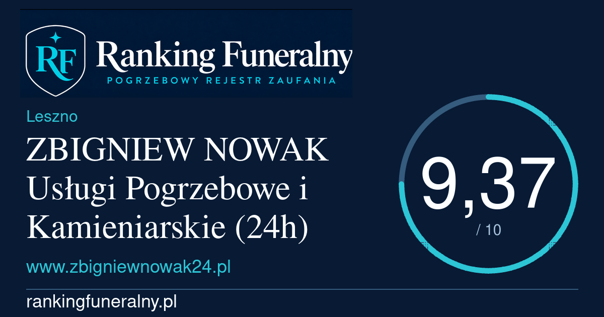 ZBIGNIEW NOWAK Usługi Pogrzebowe i Kamieniarskie (24h) - badge poziomy