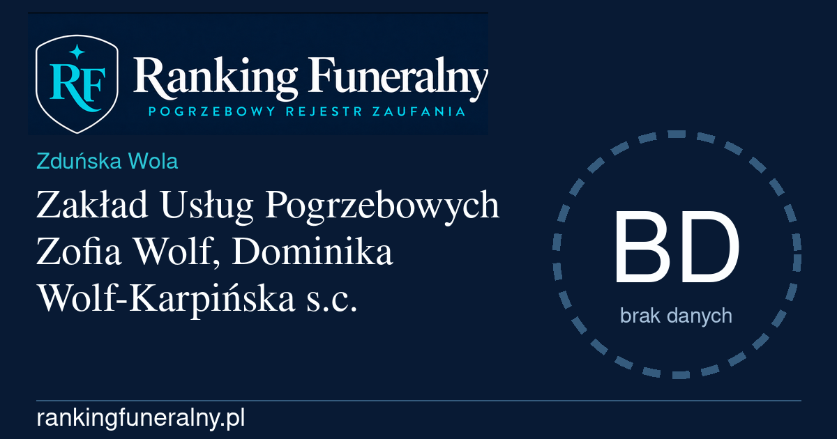 Zakład Usług Pogrzebowych Zofia Wolf, Dominika Wolf-Karpińska s.c. - badge poziomy