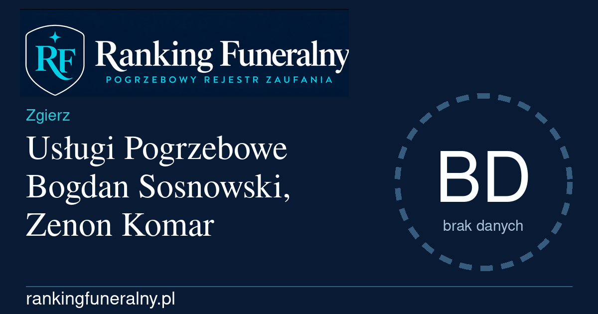 Usługi Pogrzebowe Bogdan Sosnowski, Zenon Komar - badge poziomy