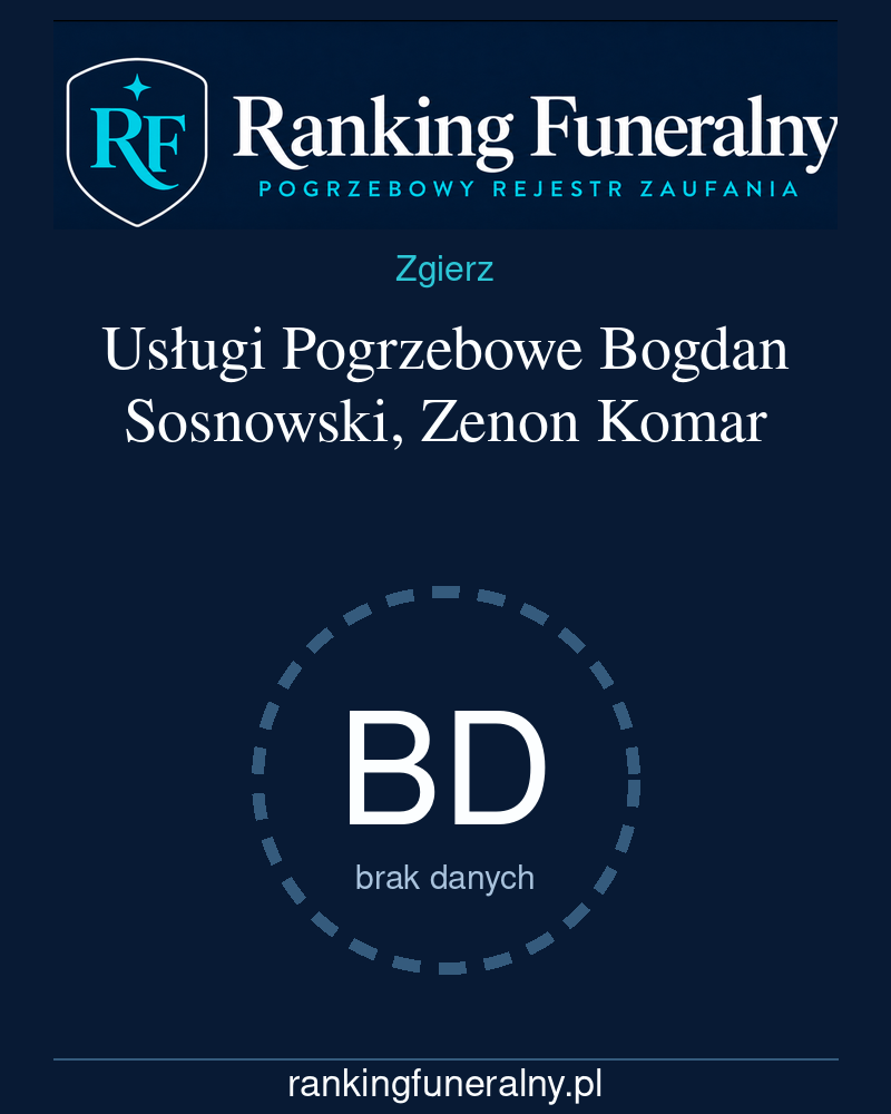 Usługi Pogrzebowe Bogdan Sosnowski, Zenon Komar - badge pionowy