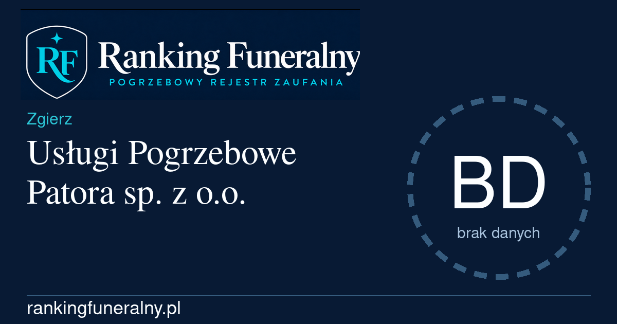 Usługi Pogrzebowe Patora sp. z o.o. - badge poziomy