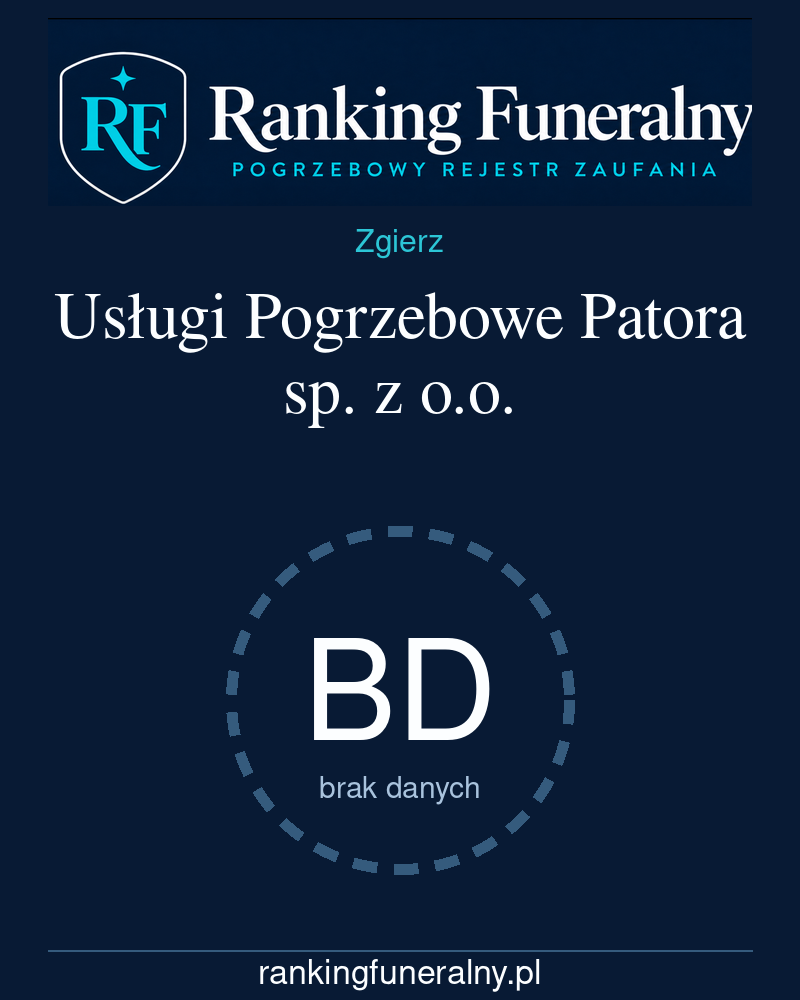 Usługi Pogrzebowe Patora sp. z o.o. - badge pionowy