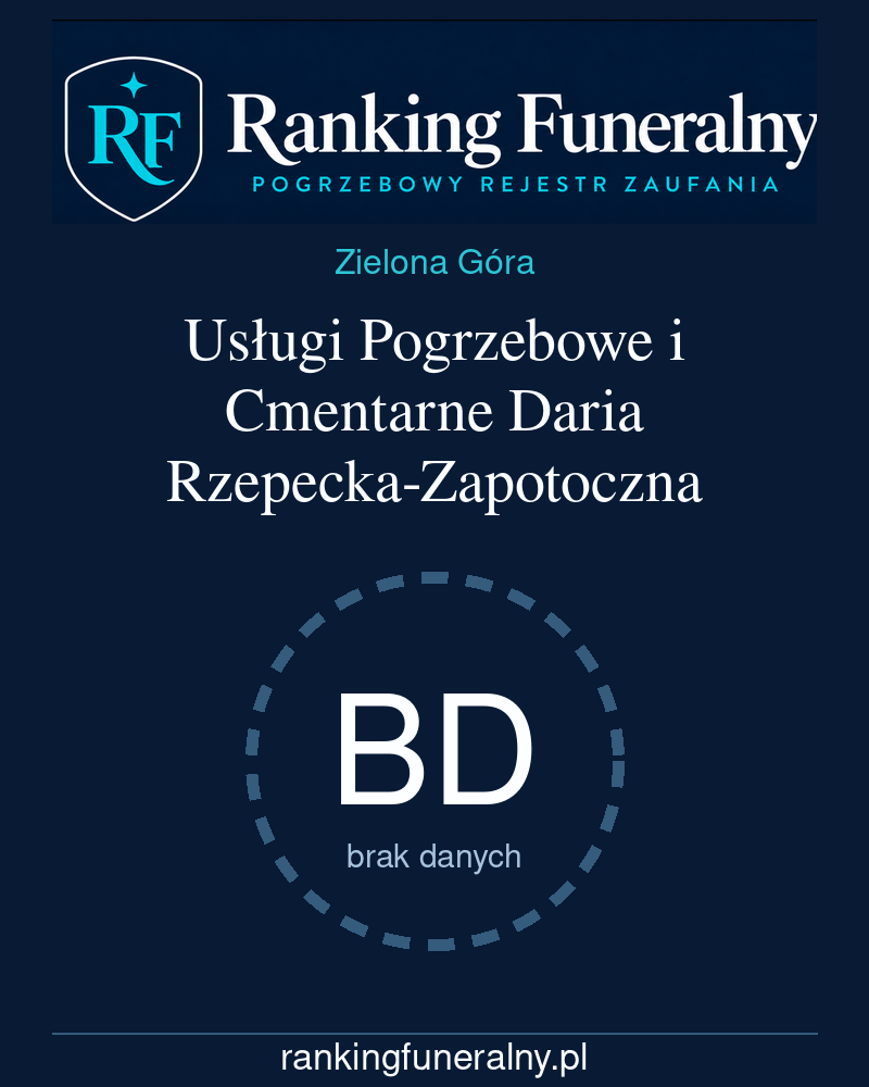 Usługi Pogrzebowe i Cmentarne Daria Rzepecka-Zapotoczna - badge pionowy