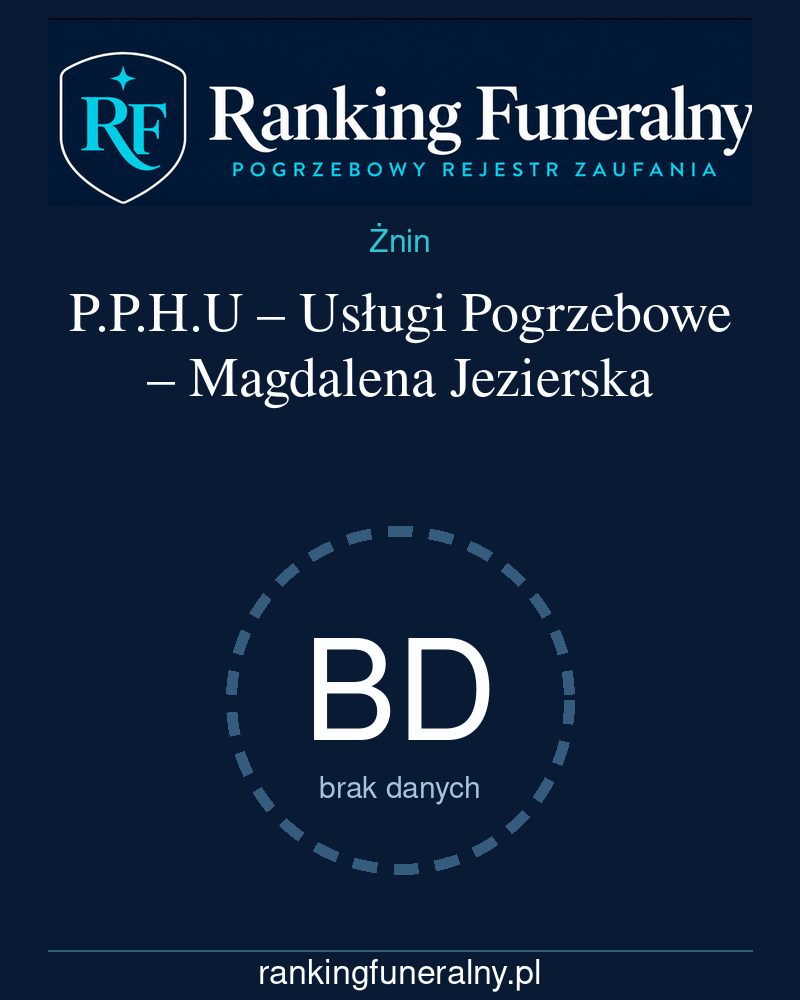 P.P.H.U – Usługi Pogrzebowe – Magdalena Jezierska - badge pionowy