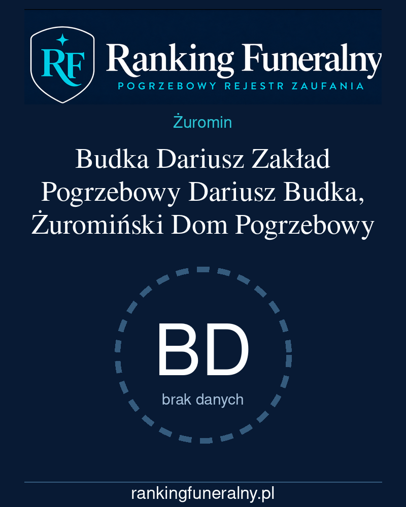 Budka Dariusz Zakład Pogrzebowy Dariusz Budka, Żuromiński Dom Pogrzebowy - badge pionowy