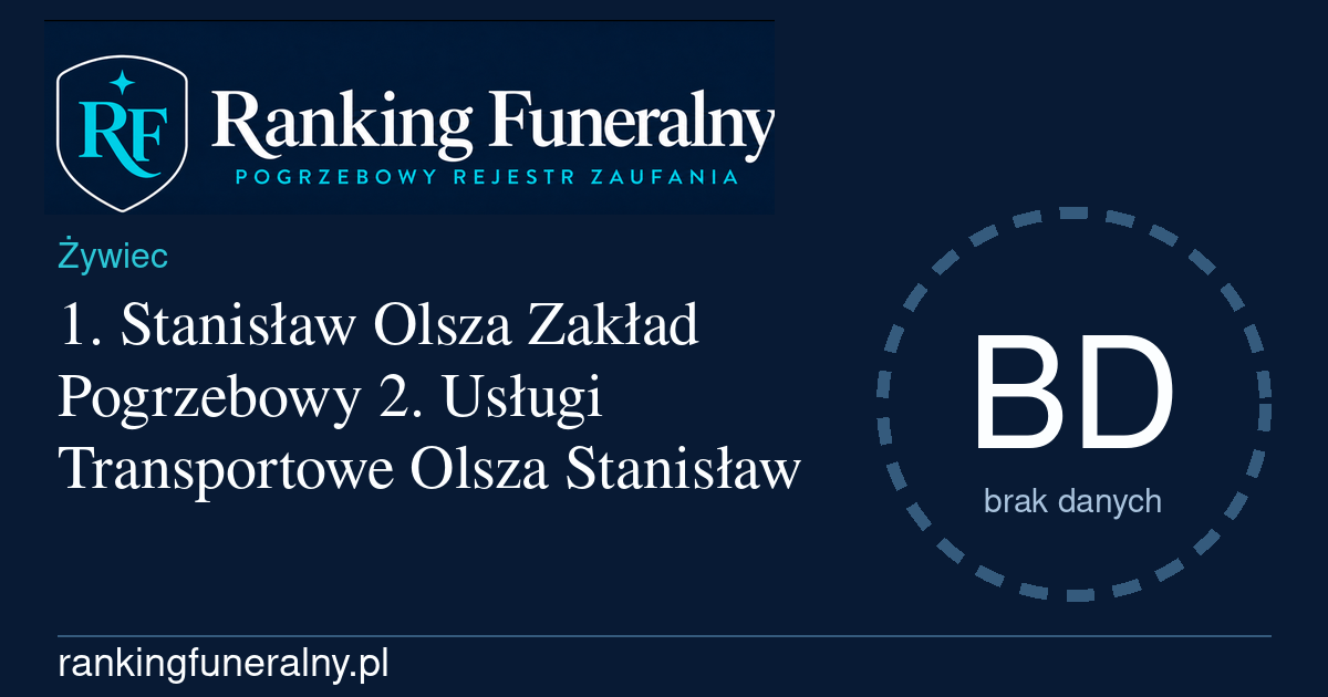 1. Stanisław Olsza Zakład Pogrzebowy 2. Usługi Transportowe Olsza Stanisław - badge poziomy