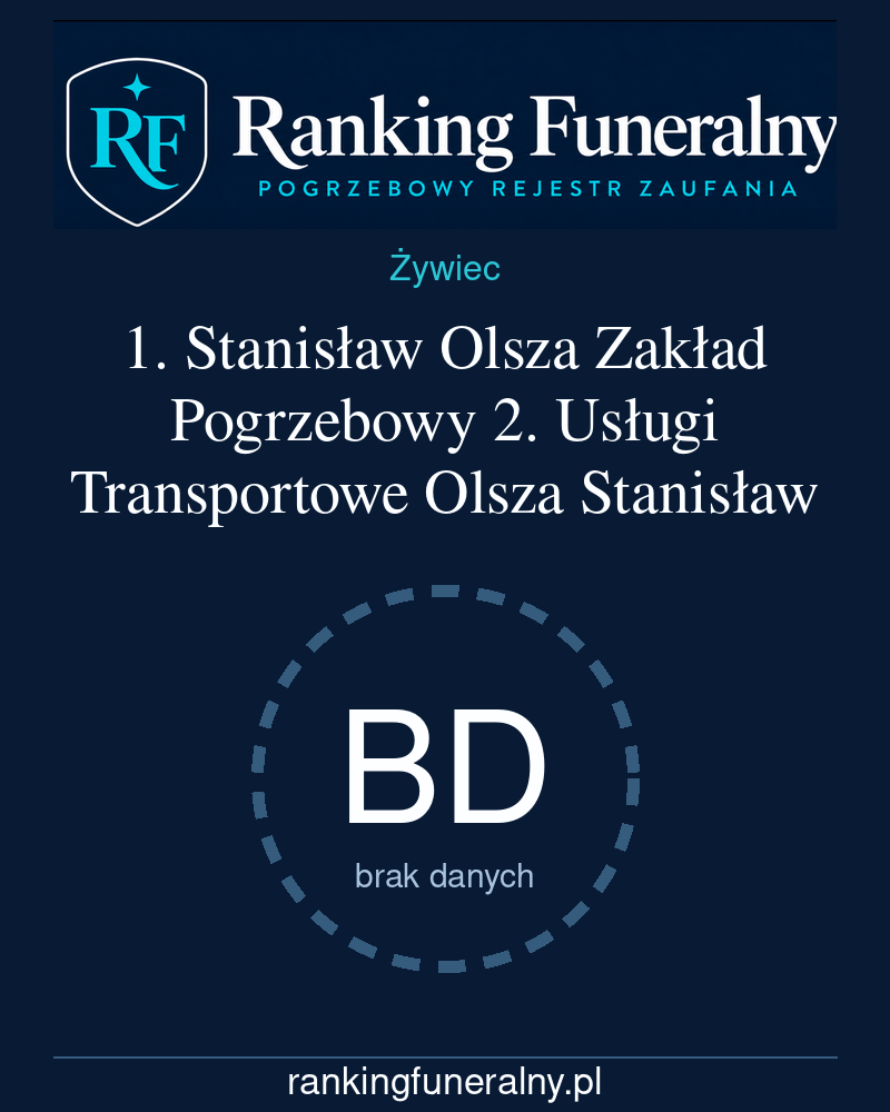 1. Stanisław Olsza Zakład Pogrzebowy 2. Usługi Transportowe Olsza Stanisław - badge pionowy